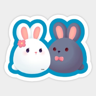 cute black and white rabbit Sticker